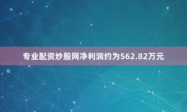 专业配资炒股网净利润约为562.82万元